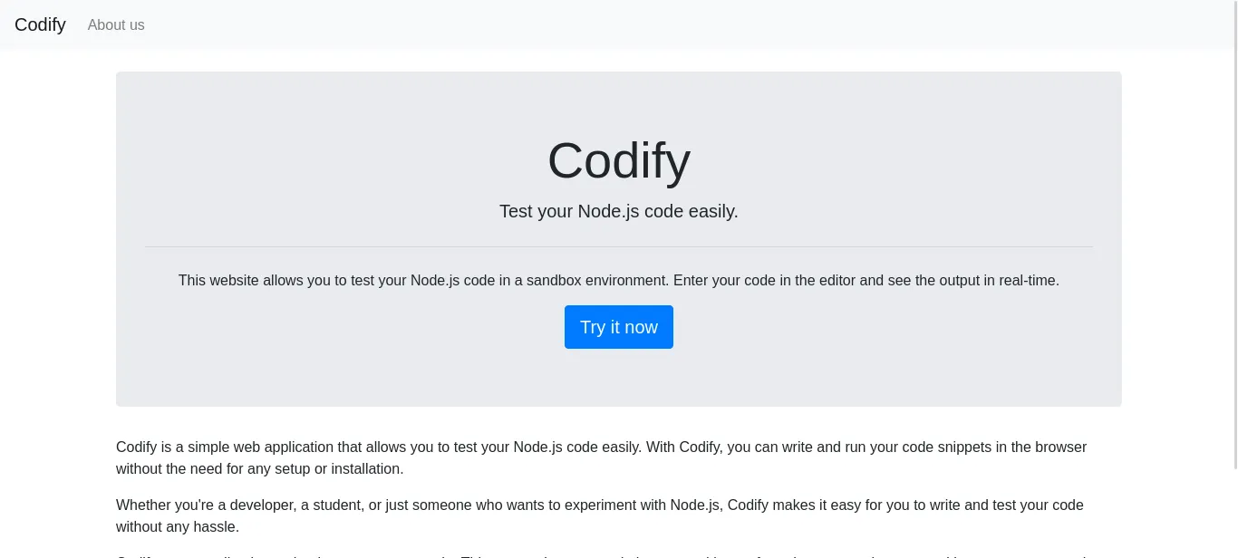 La aplicación web Codify