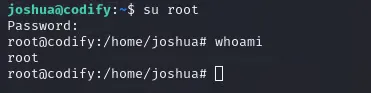 Cambiando a root con la contraseña capturada