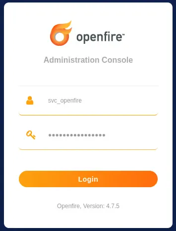 Signing in to the Openfire console