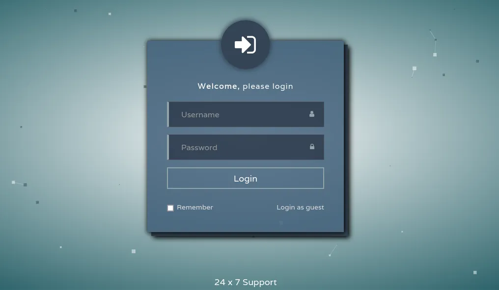 Página de login de soporte que permite acceso como invitado