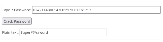 Crackeando la contraseña Cisco tipo 7 en línea