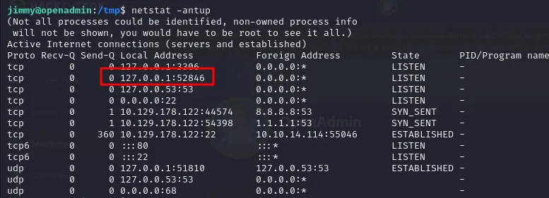Un puerto poco común escuchando en localhost
