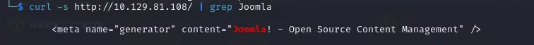 Confirming the site runs Joomla