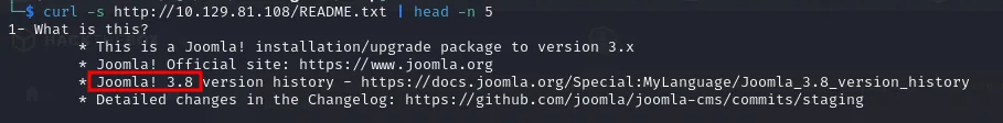 Reading the Joomla version from README.txt